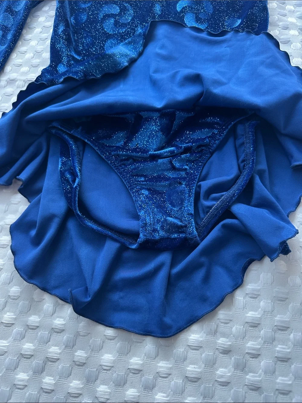 Girls' Blue Sparkle Ice Skating Dress Small